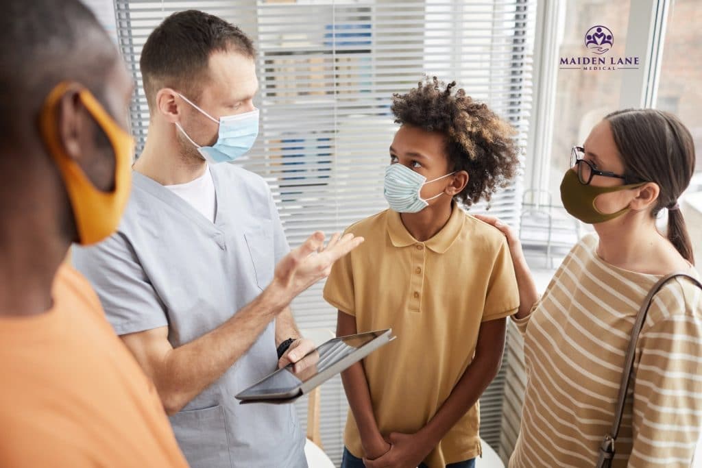 Family being treated by Maiden Lane family doctor.